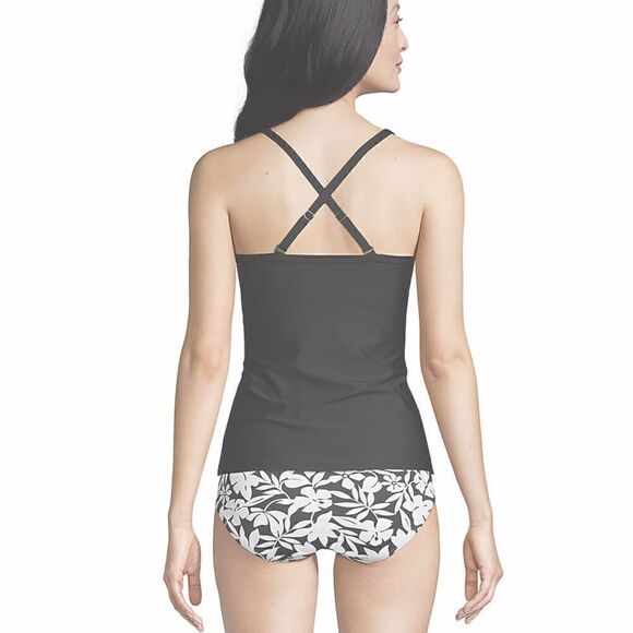 Lands End Women's NEW WITH TAGS Tie Front Underwire Tankini Swimsuit Top - Picture 6 of 12